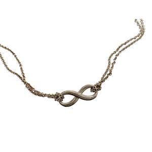 Tiffany & Co Infinity Double Chain Pendant and Necklace in Sterling 16" Chain